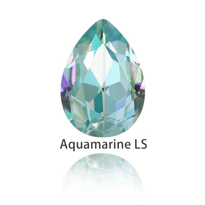 Delicate Twinkling Laser Series Tear Drop K9 Glass Loose Rhinestones Piontback Strass Crystal Glue on Dress Jewelry Accessories