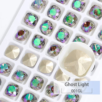 K9 Glass Crystals Crafts Pointback Loose Stones Square Crystals For Clothes Bags DIY Jewelry Decoration Garments Strass