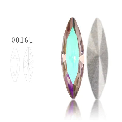 4x15mm Nails Glue Rhinestones Glass Strass Pointback DIY Art Crafts Fancy Stones High Quality AB Color Nail Art Decoration Stone