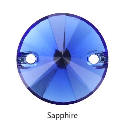 Twinkling Aquamarine Amethyst Round K9 Glass Rivoli Sew on Rhinestones Flat Back Strass Crystal Buttons Sew on Clothing Crafts - tony beads