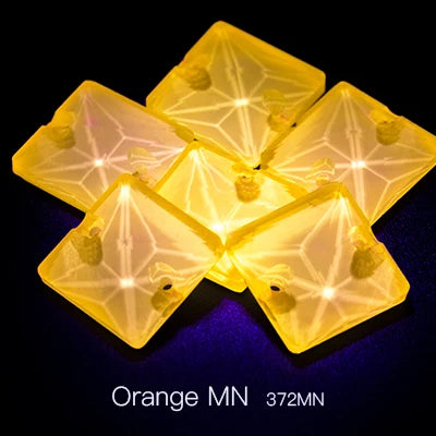 MN Series Glow Square Shining Fresh Color K9 Glass Sew on Rhinestones Flat Back Strass Crystal Buttons Sew on Clothing Crafts