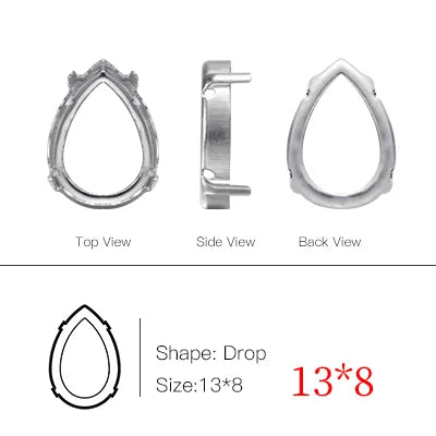 50pcs All Shapes All Sizes Copper Claws High Quality Metal Base Setting for Rhinestones Crystals Sew on Clothing Crafts