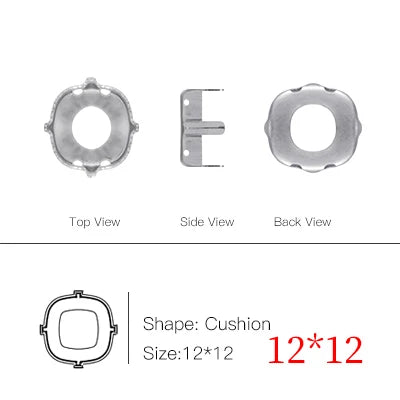 50pcs All Shapes All Sizes Copper Claws High Quality Metal Base Setting for Rhinestones Crystals Sew on Clothing Crafts