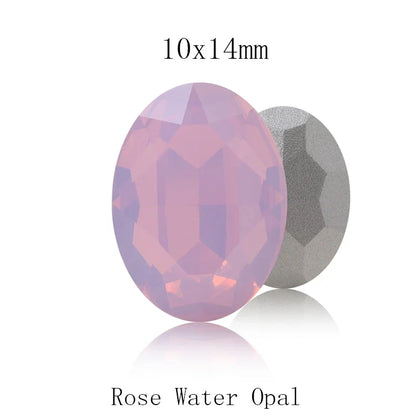 tony bead Rose Opal Rhinestones Pointback Round Crystal Strass Shiny Glue On Stones K9 Glass Rivoli Crystals For Nails Glue