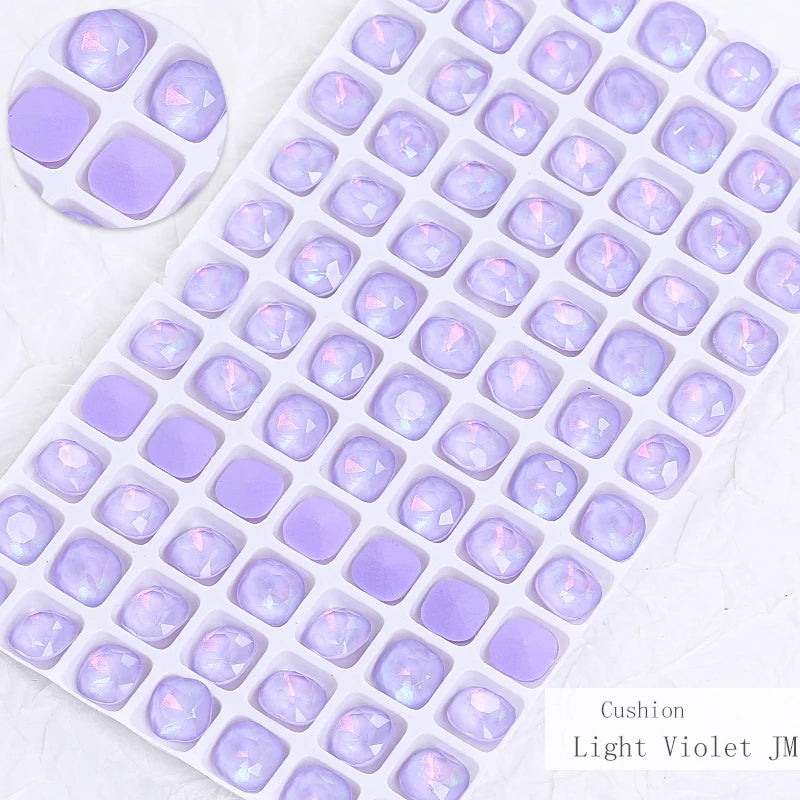 8mm Square Shape Nail Stones Korean Style Nail Art Glass Crystals New Design Mocha Color Rhinestones Pointback Rhinestones