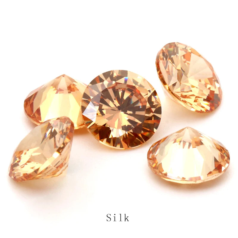 4-10mm Pointback Zirconia Rhinestones Round Shape Zircon Crystals Jewelry Stone Zirconia Colorful Glue On Strass