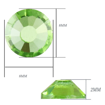 Green Glass Strass Round Shape ss3 - ss30 Rivoli Rhinestones Flatback None Hotfix Rhinestones Glue On Nails Crystals Stone