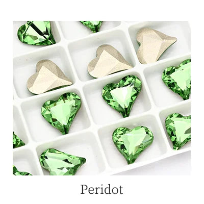 12x13mm Heart Shape Glass Pointback Rhinestones Crystal Glue-on Rhinestones Clothes Decoration Strass Stones DIY Accessories