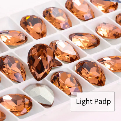 Twinkling Violet Tear Drop K9 Glass Rhinestones Glass Crystal Pointback Rhinestones Glue on Garment Crafts Jewelry Accessories