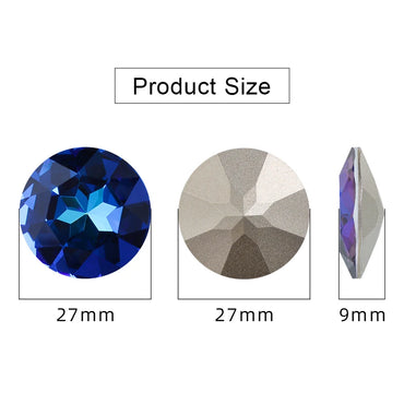 27mm Gem Flower Rhinestones New Arrival Glue On Stones Pointback Clothes Wedding Dress Decoration Crystals Round Strass