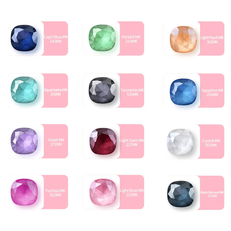8-12mm Square Shape Mocha Rhinestones Pointback Glass Strass Crystal New Arrival Glue On Nails Loose Stones Rhinestones
