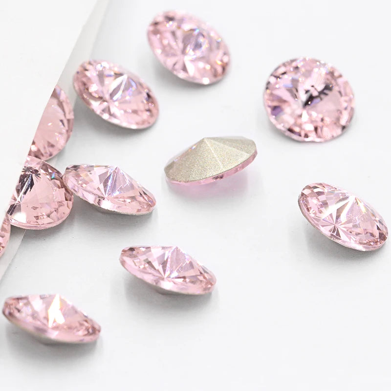 Blue Rose Mixed Round Crystal K9 Glass Rhinestones Applique Fancy Stones for Craft Glue Christmas Clothing Garment Decoration