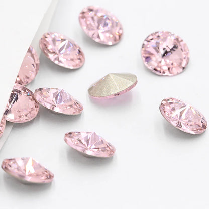 Blue Rose Mixed Round Crystal K9 Glass Rhinestones Applique Fancy Stones for Craft Glue Christmas Clothing Garment Decoration