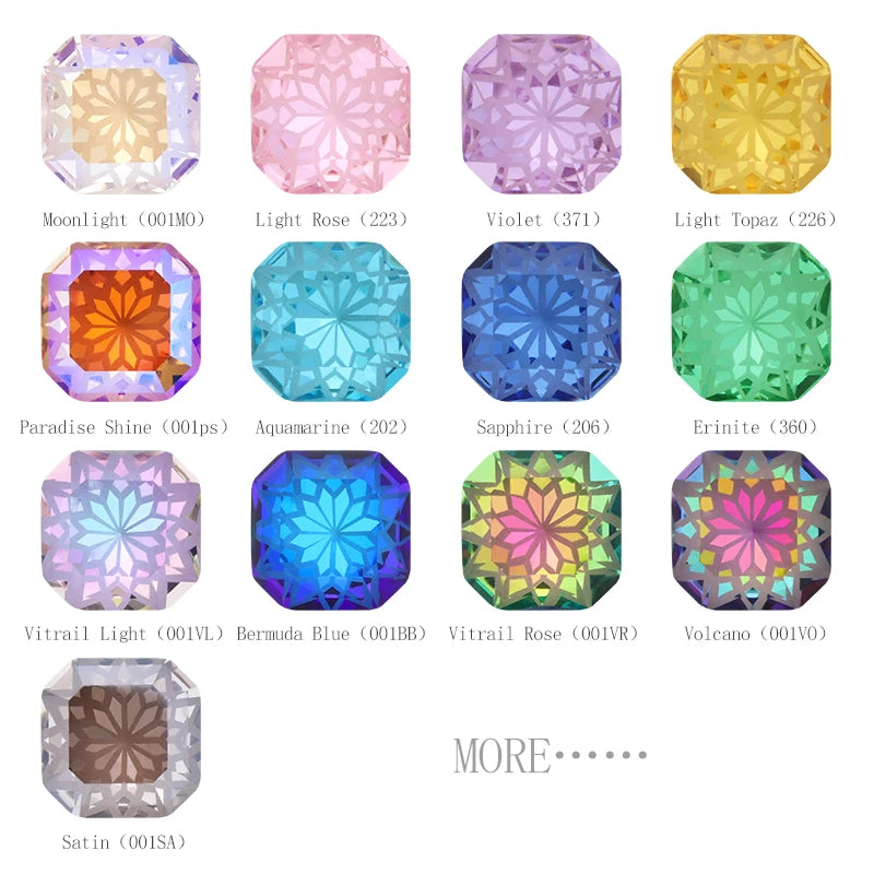 Square Shape Pointback Glue on Crystal Rhinestone Nail Art Accessories Fancy Strass Shining Stone DIY Crafts