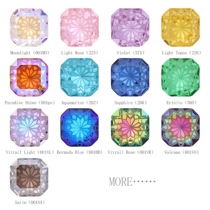 Square Shape Pointback Glue on Crystal Rhinestone Nail Art Accessories Fancy Strass Shining Stone DIY Crafts