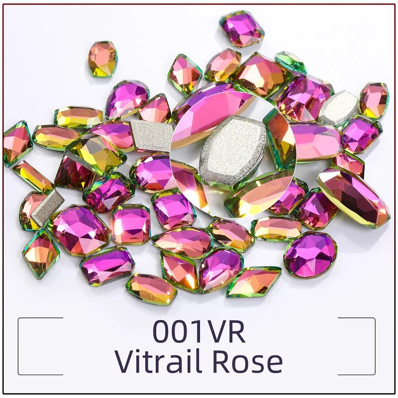 20Pcs/Lot Glitter Mixed Flatback Rhinestones Nail Art Accessories Crystals for Nails Self-adhesive Rhinestones Glass DIY Jewelry