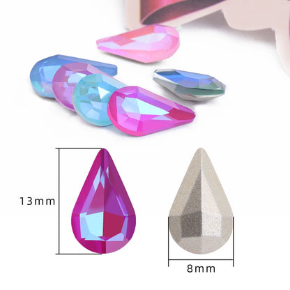 Drop Shape Shining Pointback Mocha Fluerescence Crystal Rhinestones Nail Art Decorations Fashion Strass Accessories