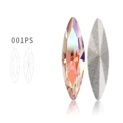 4x15mm Nails Glue Rhinestones Glass Strass Pointback DIY Art Crafts Fancy Stones High Quality AB Color Nail Art Decoration Stone