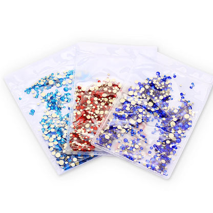 1440Pcs All Sizes Flatback Rhinestones Crystal Round Shape Crystal Nail Art  Glue on Sticker Dress Bag Decoration Stone