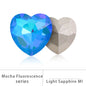 20 Pcs Heart Shape Pointback Mocha Fluerescence Crystal Rhinestone Nail Art Decorations Strass DIY Accessories