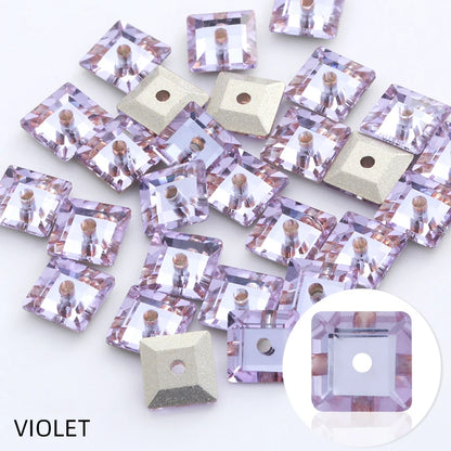 Square Shape Glass Beads Rhinestones 6mm Bracelets Decoration Beads Strass Jewelry Making Accessories