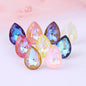 12 Colors Mix Mocha Fluorescent TearDrop K9 Glass Loose Rhinestones Piontback Strass Crystal Glue on Clothes Jewelry Accessories