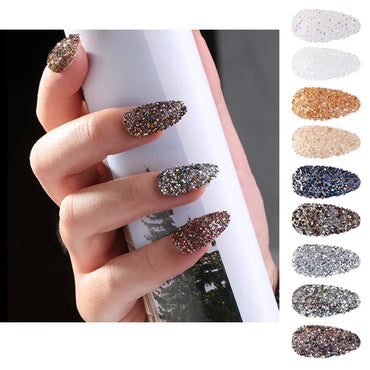 AB Color Glass Strass Pointback Glue On Nails Crystals 1.2mm  1440pcs Colorful Nail Decoration DIY Rhinestones