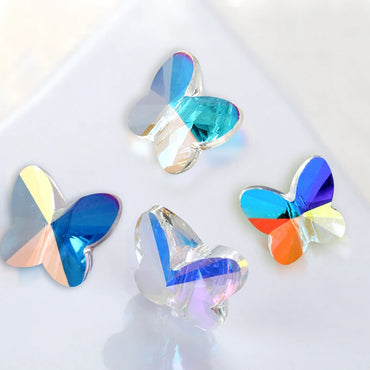 Butterfly Shape Glass Rhinestones DIY Art Crafts Crystals Stones AB Color Loose Hole Rhinestones Bracelets Jewelry Accessories