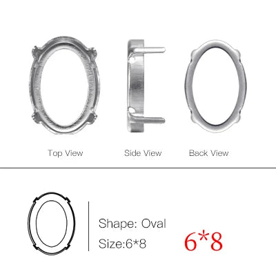 50pcs All Shapes All Sizes Copper Claws High Quality Metal Base Setting for Rhinestones Crystals Sew on Clothing Crafts