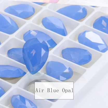 Twinkling Violet Tear Drop K9 Glass Rhinestones Glass Crystal Pointback Rhinestones Glue on Garment Crafts Jewelry Accessories