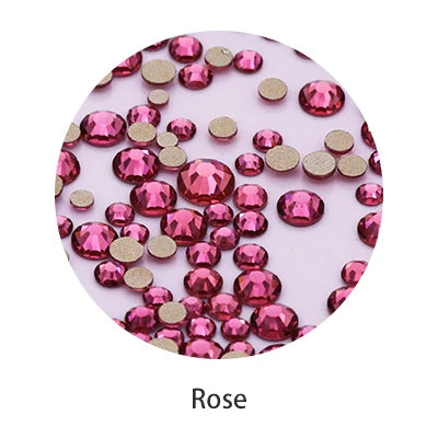 1440Pcs Mixed Size Non Hotfix Flatback Clothes Decoration Nails Crystal Rhinestone Dress Bright Accessory Stone Phone Stickers