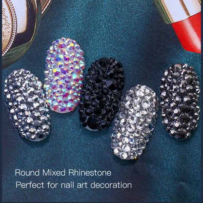 Clear Rhinestone Nail Art Stones Flatback Rhinestones Crystal AB SS3 - SS50 Non Hot Fix Glass Strass Glue On Nails Rhinestones