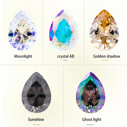 Pointback Drop Zircon Stones Colorful AB Color Jewelry Making Accessories Clear Bottom Pendant Rhinestones Crystal Strass