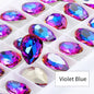 Twinkling Violet Tear Drop K9 Glass Rhinestones Glass Crystal Pointback Rhinestones Glue on Garment Crafts Jewelry Accessories