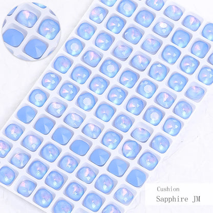 8mm Square Shape Nail Stones Korean Style Nail Art Glass Crystals New Design Mocha Color Rhinestones Pointback Rhinestones