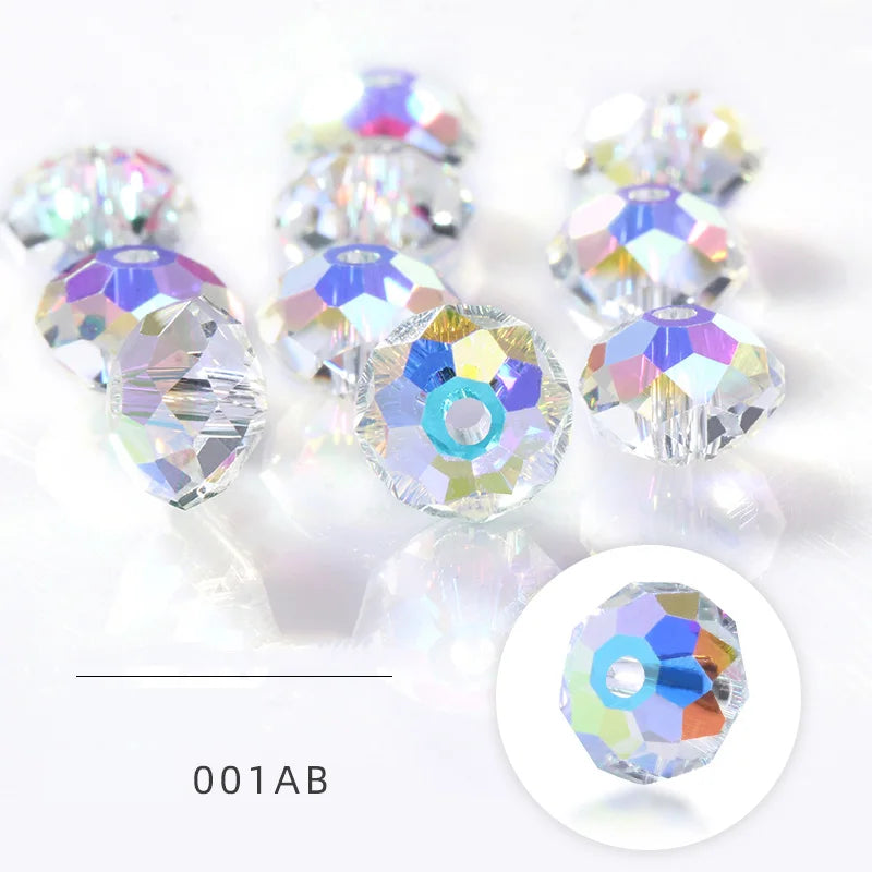 Round Shape Glass Beads Rhinestones Bracelets Decoration Beads Strass With Hole DIY Art Crafts Jewelry Making Accessories