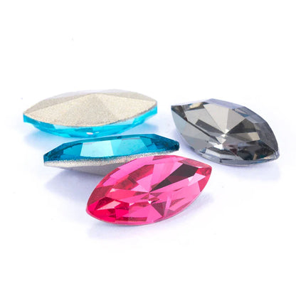 tony bead Navette Colorful K9 Glass Loose Rhinestones Fancy Point Back Strass Crystal Glue on Wedding Dresses Jewelry Accessories