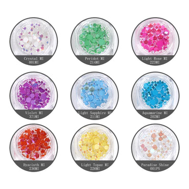 SS6-SS20 Mix Size Flatback Rhinestones Korean Style Nail Decoration Accessories Round Shape None Hotfix Crystal Rhinestones