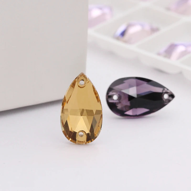 K9 Glass Rhinestones High Quality Teardrop Shape Crystal Flatback Rhinestones Diy Wedding Accessories Strass Crafts