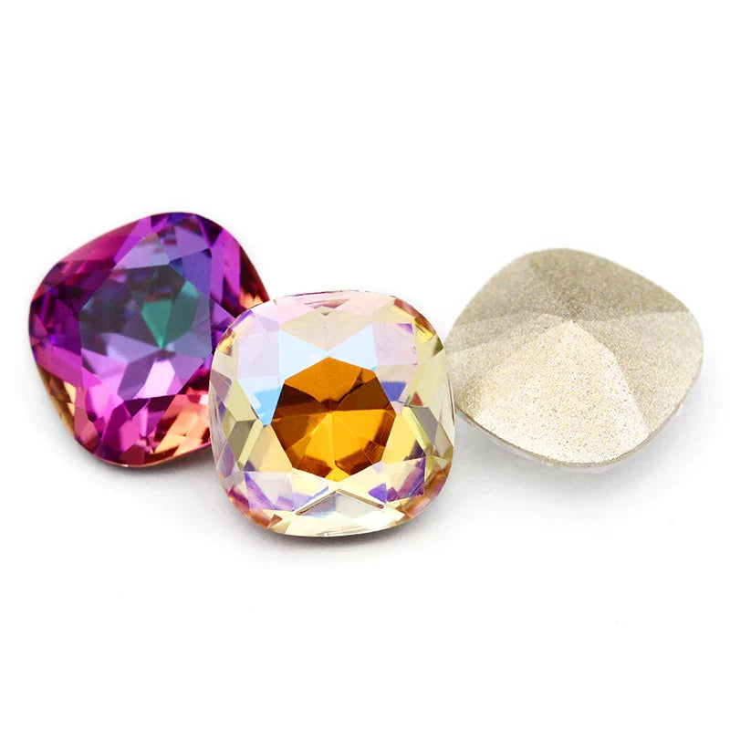 tony bead Cushion Loose Rhinestones K9 Glass Multicoloured Shimmer Piontback Strass Crystal Glue on Clothing Jewelry Accessories