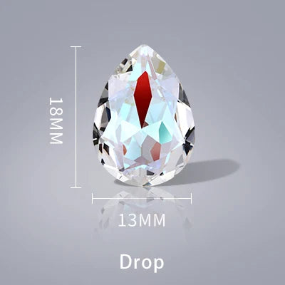 Transparent Fluorescent Drop Oval Rivoli Triangle All Sizes Unfoiled Jewelry K9 Glass Loose Rhinestones Pointback Strass Crystal