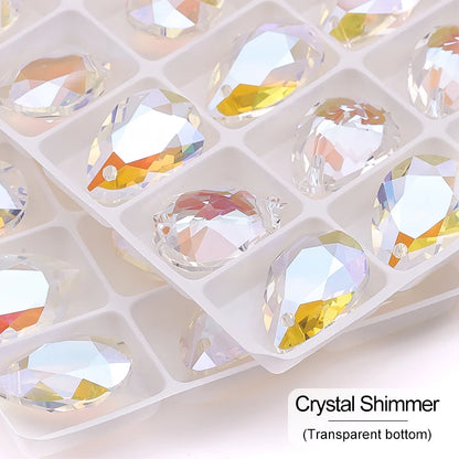 New Design Glitter Drop Rhinestones Pendants High Quality Glass Crystal Beads Jewelry Making DIY Accessories Pendant Beads