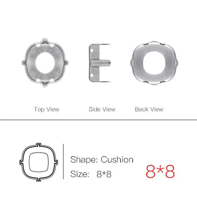 50pcs All Shapes All Sizes Copper Claws High Quality Metal Base Setting for Rhinestones Crystals Sew on Clothing Crafts