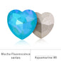 20 Pcs Heart Shape Pointback Mocha Fluerescence Crystal Rhinestone Nail Art Decorations Strass DIY Accessories