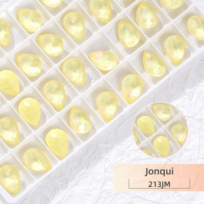 New Design Drop Rhinestones 7x10mm Pointback Crystal Strass Korean Style Glue On Nails Stones Glitter Glass Rhinestone