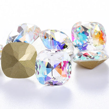 tony bead Square Shape Rhinestones Glue On Nails K9 Glass Multicoloured Shimmer Piontback Strass Crystal Decoration Accessories