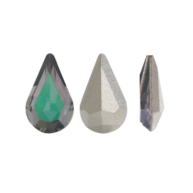 8x13mm Nail Art Rhinestones Glitter AB Color Crystal Stone Drop Shape Pointback Nail Gems Strass cristal pedras e cristais