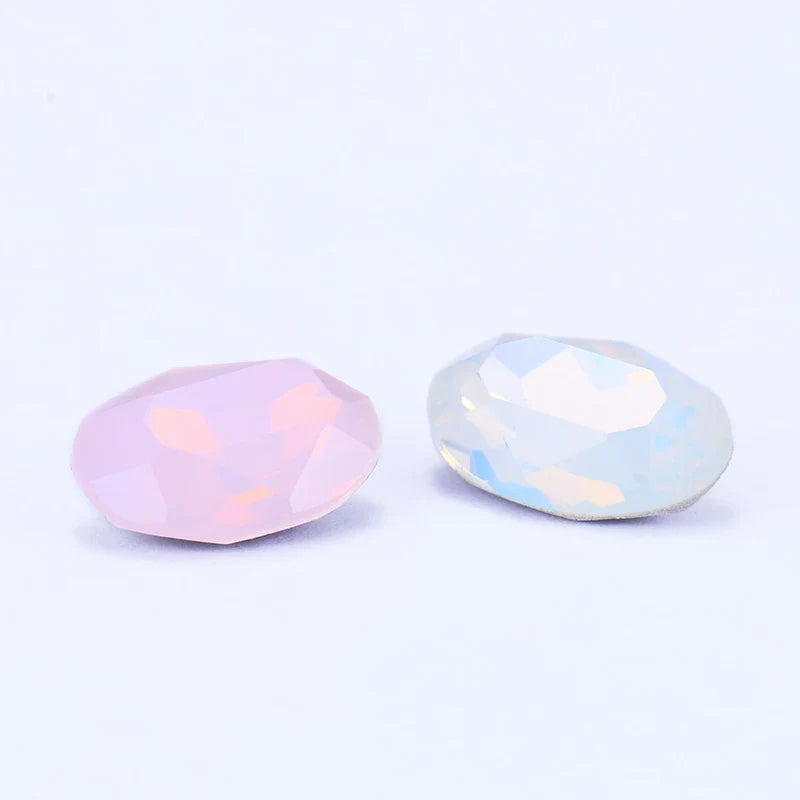 tony bead Oval White Rose Opal Piontback Loose Rhinestones K9 Glass Beautiful Strass Crystal Glue on Clothes Jewelry Accessories