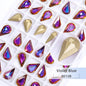 8x13mm Nail Art Rhinestones Glitter AB Color Crystal Stone Drop Shape Pointback Nail Gems Strass cristal pedras e cristais