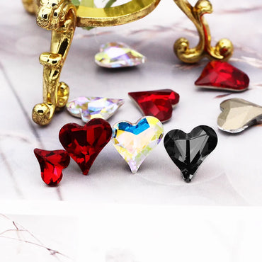 Light Siam Heart Shaped Pointback Crystal Loose Rhinestones for Nail Art K9 Glass Strass Crystal Glue on Clothing Crafts Jewelry